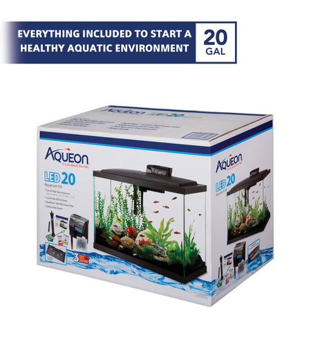 Aquarium Glass 20 Gallon Starter Kit with LED Lighting 20 High
