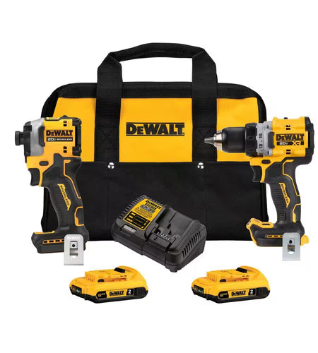 20V MAX XR Cordless Drill/Driver, ATOMIC Impact Driver 2 Tool Combo Kit, (2) 2.0Ah Batteries, Charger, and Bag