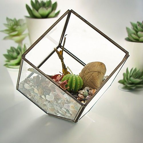 Load image into Gallery viewer, Glass Terrarium - Cube on Corner
