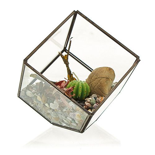 Load image into Gallery viewer, Glass Terrarium - Cube on Corner
