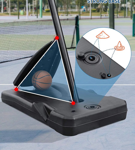 54 In. Basketball Hoop Outdoor Portable Basketball Goal with 7.5 - 10 Ft. Adjustable Basketball System Basketball Equipment with Wheels for Adult Kids Family Indoor and Outdoor